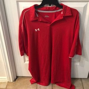Red under Armour polo